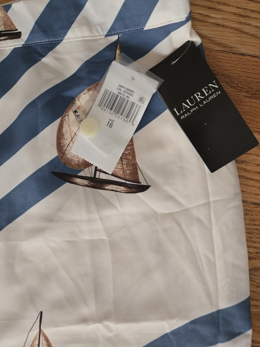 Lauren Ralph Lauren Sailboat Stripe Midi Skirt Nautical Sailboats - Picture 9 of 16